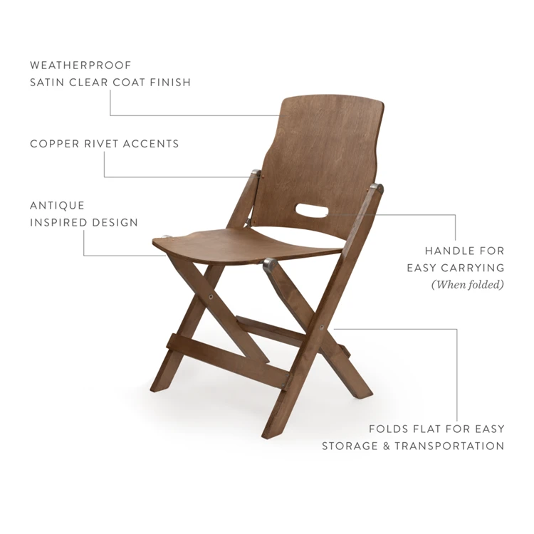 Barebones Ridgetop Wood Folding Chair Stoel - Afbeelding 3